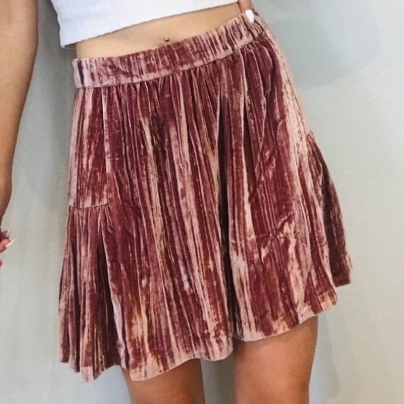 NWT Madewell pink pleated velvet skirt - Picture 4 of 8